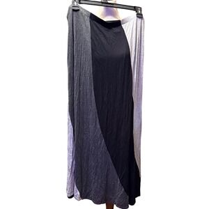 Dressbarn Women's Geometric Colorblock Maxi Skirt Size 18/20 Rayon Blend